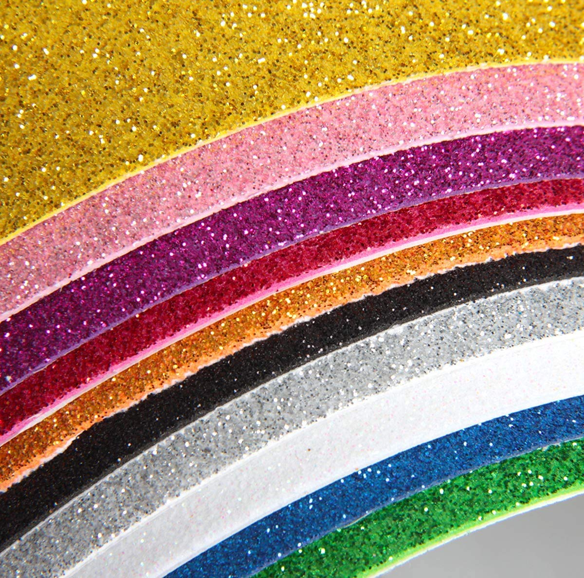 10 IRIDESCENT 12x10 Extra Fine Glittered Self-Adhesive Foam Sheets  Decorations