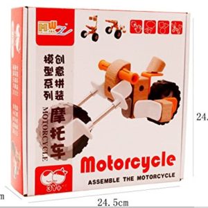 Diy Wooden Motorcycle | Montessori Junior Wooden Matching | Easy Building Motor Bike | Assembling Motorcycle Toy for Kids.
